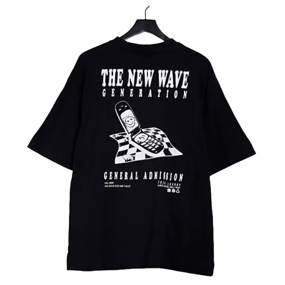 ASOS Collusion The New Wave Generation Oversized Black Tee Shirt Sz M NIP